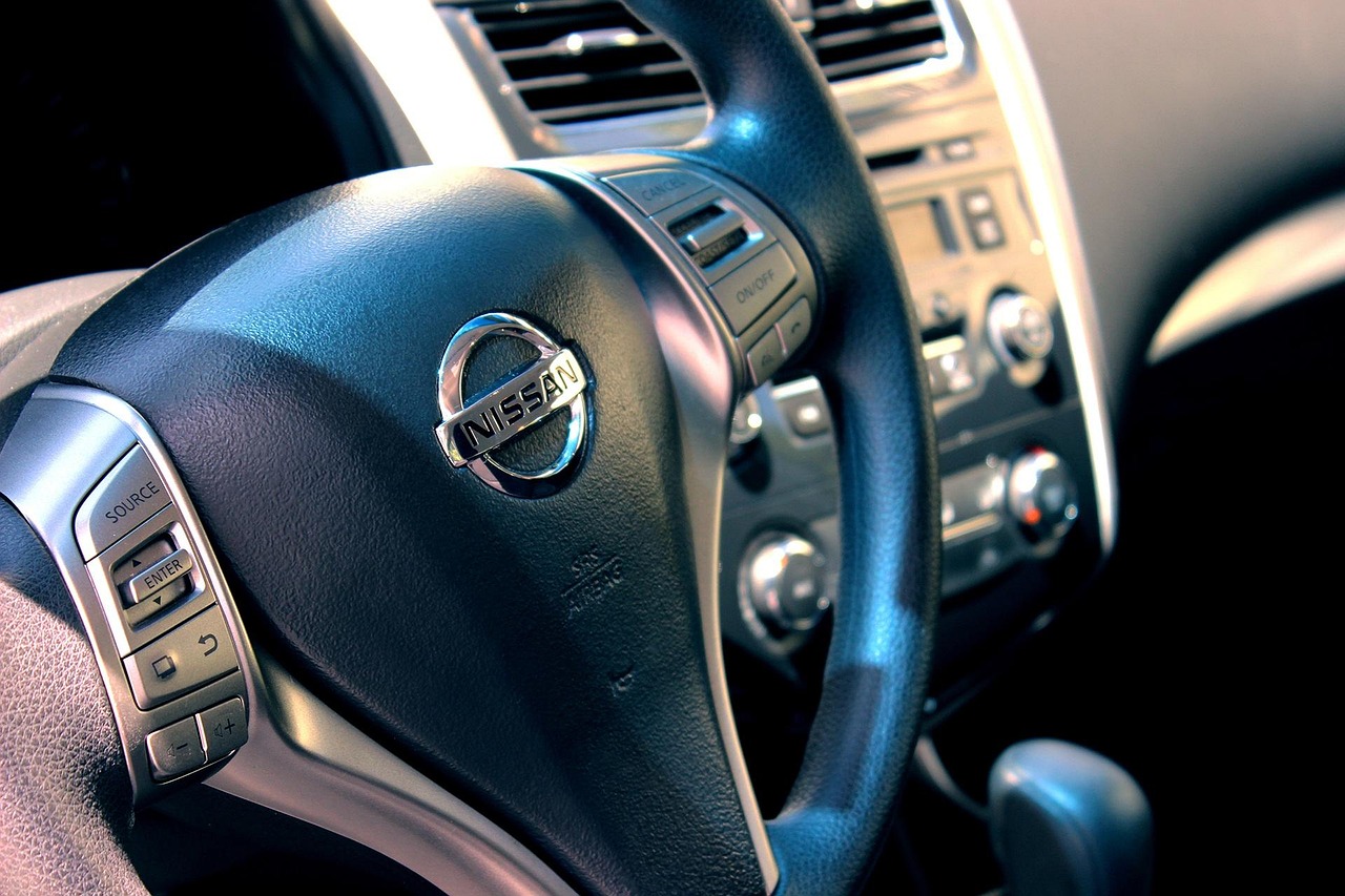 nissan, car, automobile, auto, vehicle, drive, steering wheel, interior, car interior, car wallpapers, automotive, transportation